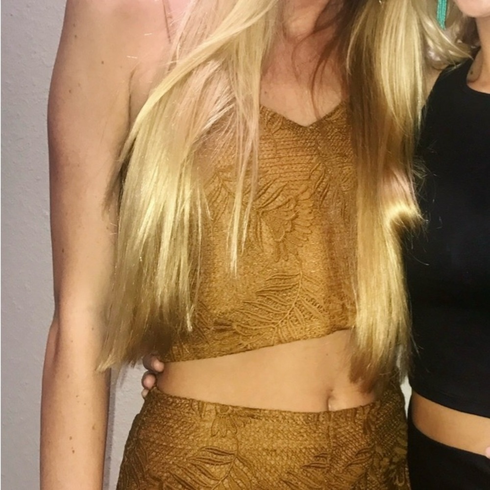 Brown Textured Two Piece Set